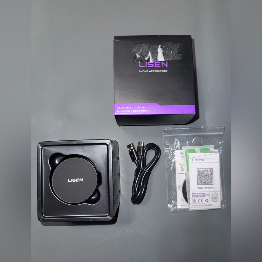 LISEN A606 Electric Vacuum Magnetic
Phone mount in Black, NEW - Picture 10 of 12